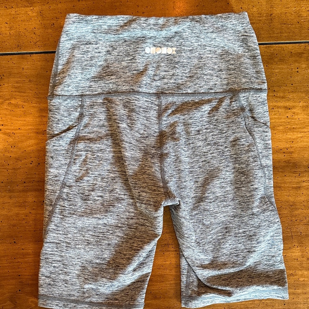 Grey High-Waist Athletic Bike Shorts